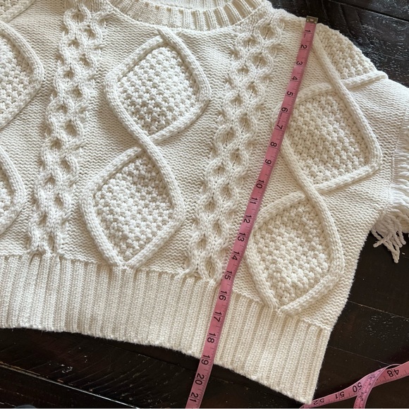Line & Dot Jasper Fringe Cable Knit
Sweater Ivory Size Medium - Picture 7 of 15